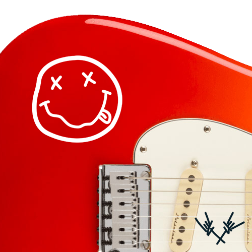 Nirvana Smile Guitar Decal Six String Stickers